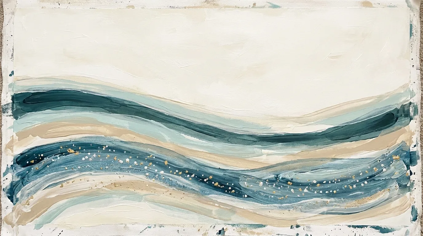 Soft watercolour river artwork for allied health admin FAQ